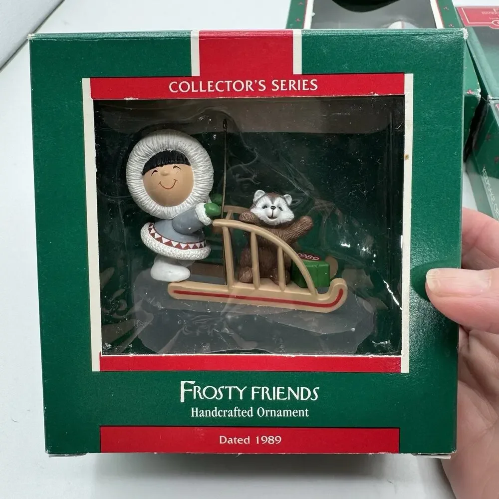 Vintage Hallmark frosty friends Christmas ornament Lot Of 4 86-89